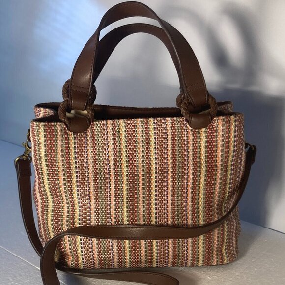 Relic Pink Tweed handbag 11" x 13" handle & shoulder strap casual office - Picture 1 of 8